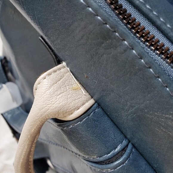 Faux Leather grayish blue back pack - Picture 11 of 12